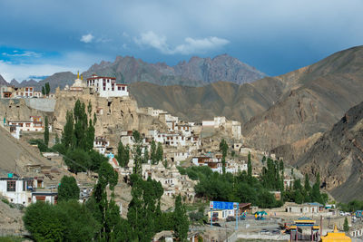 Panoramic view of mountains against sky