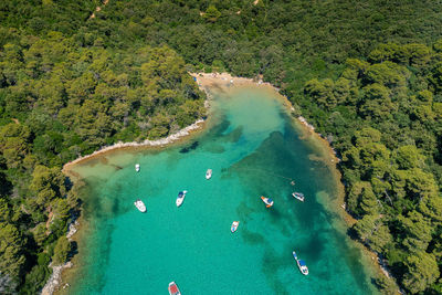 High angle view of beach