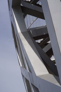 Low angle view of modern building against clear sky