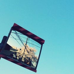 Low angle view of clear blue sky