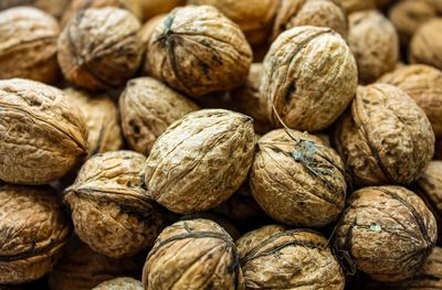 Full frame shot of walnuts 