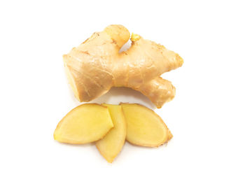 Close-up of lemon against white background