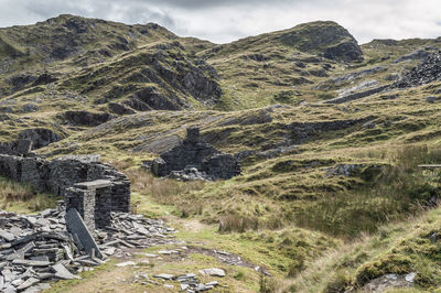 The abandoned cwmorthin slate quarry at blaenau ffestiniog in snowdonia, wales