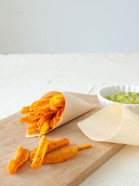 Close-up of food on table