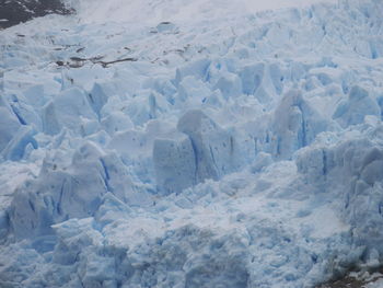 High angle view of ice on land