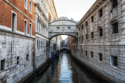 Bridge of sighs or ponte dei sospiri over the canal water. taken in venice, italy