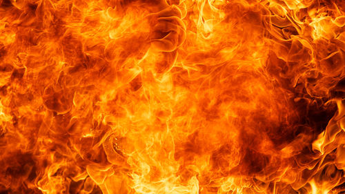 Abstract image of fire against black background