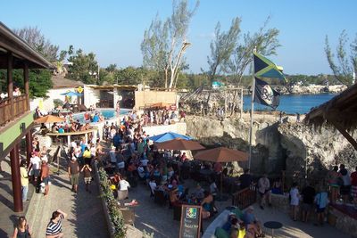 Panoramic view of crowd against sky