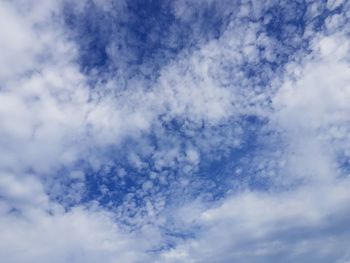 Low angle view of clouds in blue sky