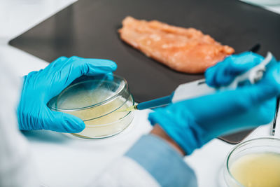 Antibiotic residues in chicken meat - food quality inspection in laboratory