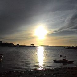 Scenic view of sea at sunset