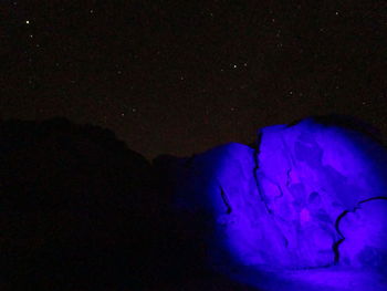 Scenic view of blue sky at night
