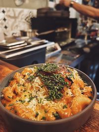 High angle view of meal served in plate