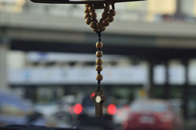 Close-up of hanging outdoors