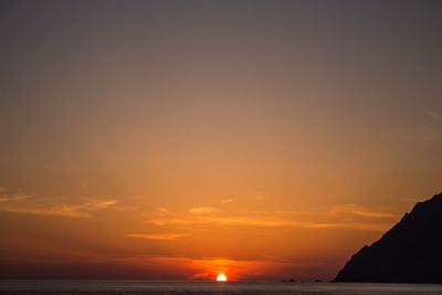 Scenic view of sea at sunset