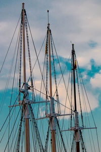 Low angle view of sailboat against sky