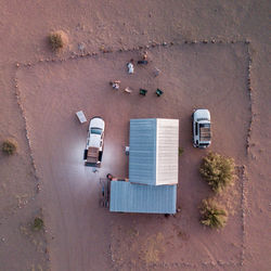 Aerial view at little sossus lodge campsite, sossusvlei, namibia