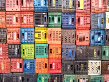 Full frame shot of multi colored building