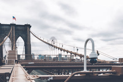 Details of the brooklyn bridge in new york city, usa.