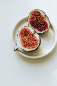 High angle view of fruits on table