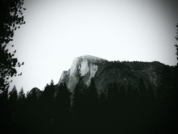 Low angle view of mountain against clear sky