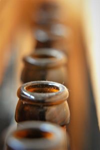 Close-up of beer bottles