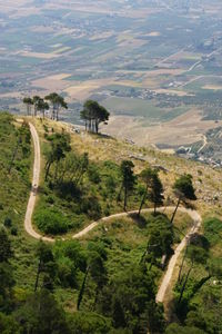 High angle view of landscape against sky