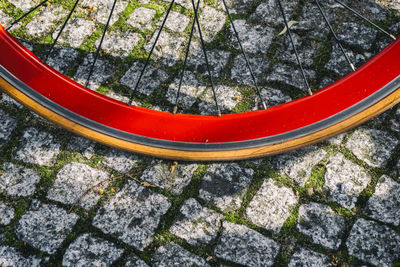 Close-up of bicycle wheel