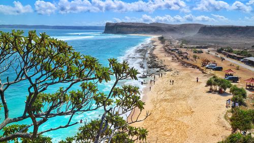 Scenic view of beach against sky