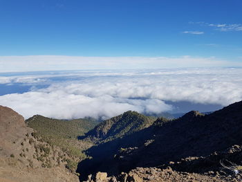 Scenic view of landscape against blue sky