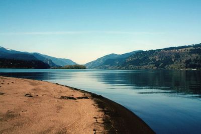 Scenic view of lake against mountains