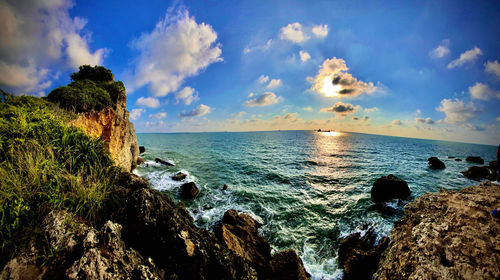 Panoramic view of sea against sky