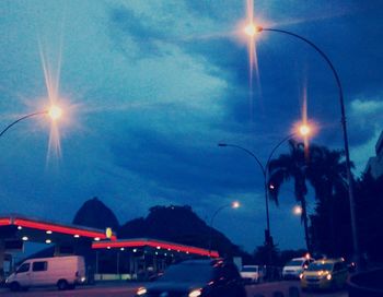 Traffic on road at night