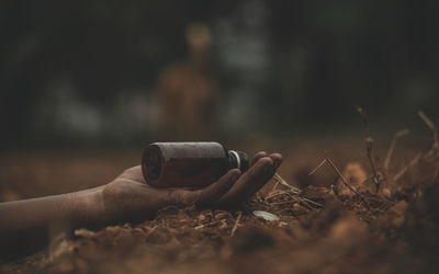 Close-up of hand holding camera