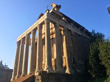 Low angle view of historical building against clear sky
