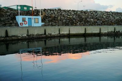 Reflection of built structures in water