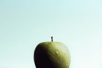 Close-up of apple against white background