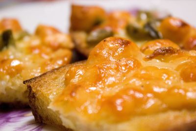 Close-up of bread in plate