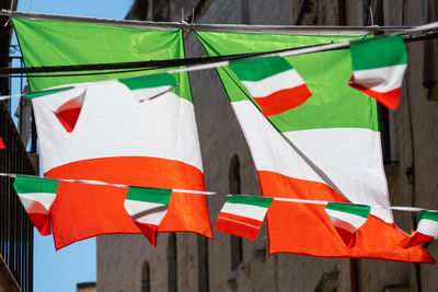 Low angle view of flag flags