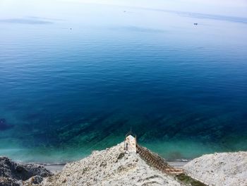 High angle view of sea against sky