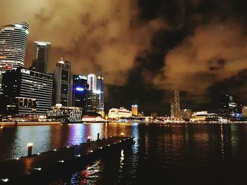 Illuminated city at night