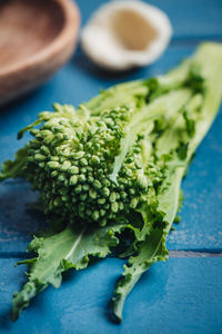 High angle view of vegetables on table