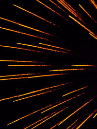 Light trails on road at night