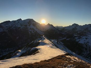 View of snow covered mountain against sky