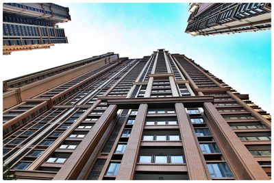 Low angle view of modern building against sky