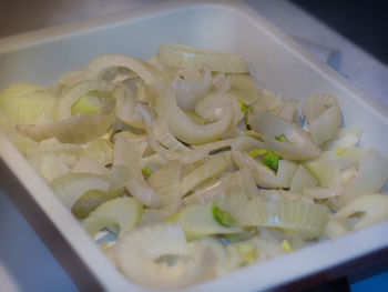 Close-up of food in cooking pan