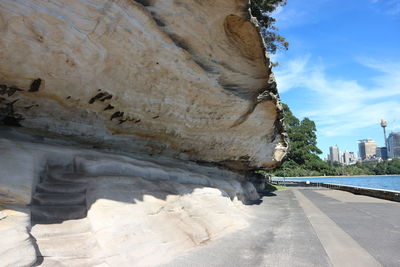 Rock formations in city