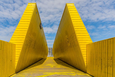 Low angle view of bridge against sky