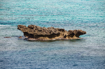 Rock formation in sea