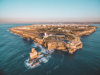 Scenic view of island against sky